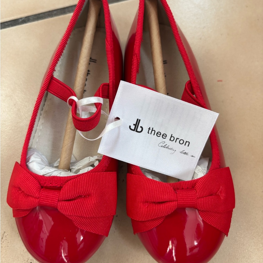 Thee Bron Toddler Red Bow Flats